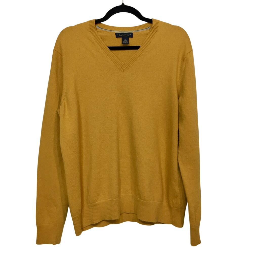 Banana Republic Extra Fine Merino Wool V-Neck Men's Sweater XL Classic Old Money